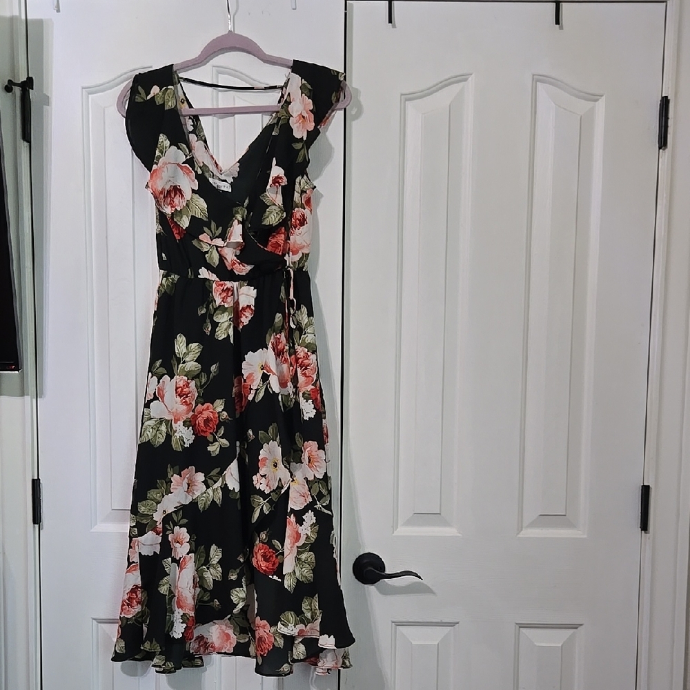 Floral Black Dress